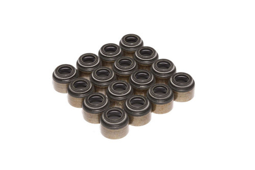 Comp Cams 506-16 Valve Stem Seal, Positive Stop, 11/32 in Valve Stem, 0.494 in Guide, Viton Rubber, Set of 16