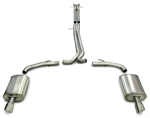Corsa Performance 14315 Exhaust System, Sport, Cat-Back, 2-1/2 in Diameter, 4 in Tips, Stainless, Natural, Ford V6, SHO, Ford Midsize Car 2010-14, Kit