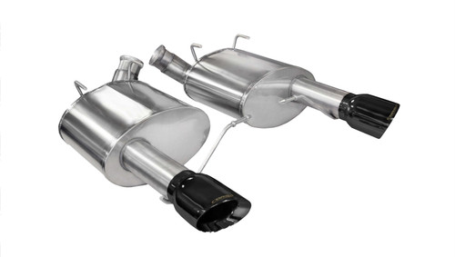 Corsa Performance 14317BLK Exhaust System, Xtreme, Axle-Back, 3 in Diameter, 4 in Black Tips, Stainless, Natural, Ford Coyote, Ford Mustang 2011-14, Kit