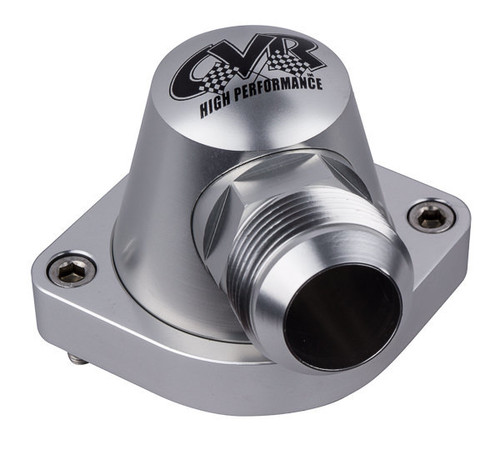CVR Performance TSH5ACL Water Neck, 90 Degree, 16 AN Male, Swivel, O-Ring, Aluminum, Clear Anodized, GM LS-Series, Each