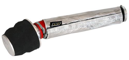 Design Engineering 10417 Intake Tube Heat Shield, Cool Cover, 36 x 14 in, Hook and Loop Closure, Aluminized Fiberglass Cloth, Silver, Up to 4 in Tubing, Kit