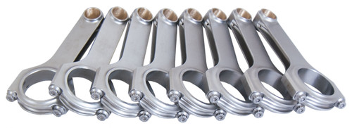 Eagle CRS6000BST2000 Connecting Rod, H Beam, 6.000 in Long, Bushed, 7/16 in Cap Screws, ARP2000, Small Block Chevy, Set of 8