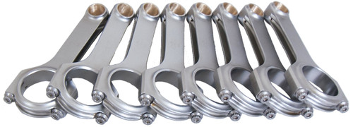 Eagle CRS6125O3D Connecting Rod, H Beam, 6.125 in Long, Bushed, 7/16 in Cap Screws, Forged Steel, GM LS-Series, Set of 8