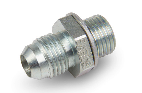 Earls 961982ERL Fitting, Adapter, Straight, 6 AN Male to 9/16-18 in Thread, Steel, Zinc Oxide, Each