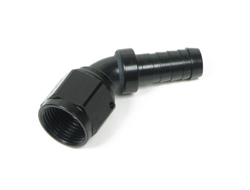 Earls AT704610ERL Fitting, Hose End, Ano-Tuff, Auto-Mate, 45 Degree, 10 AN Hose Barb to 10 AN Female, Aluminum, Black Anodized, Each