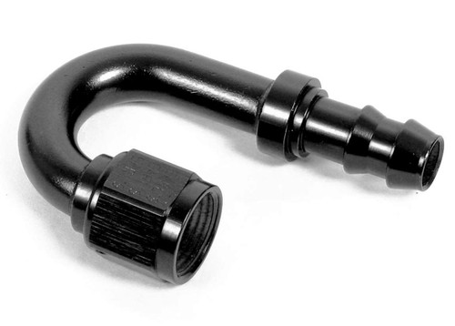 Earls AT718012ERL Fitting, Hose End, Ano-Tuff, Auto-Mate, 180 Degree, 12 AN Hose Barb to 12 AN Female, Aluminum, Black Anodized, Each