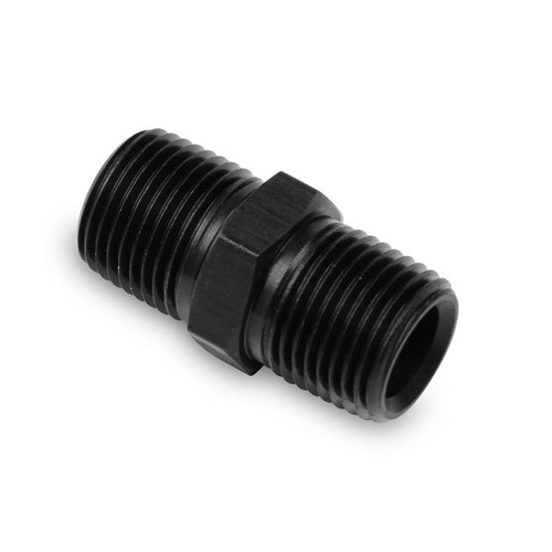 Earls AT991103ERL Fitting, Adapter, Straight, 3/8 in NPT Male to 3/8 in NPT Male, Aluminum, Black Anodized, Each