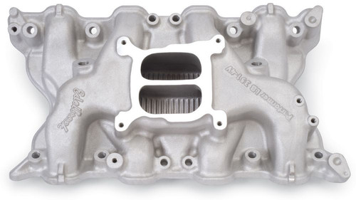 Edelbrock 2665 Intake Manifold, Performer 351-4V, Square Bore, Dual Plane, Aluminum, Natural, Ford Cleveland / Modified, Each