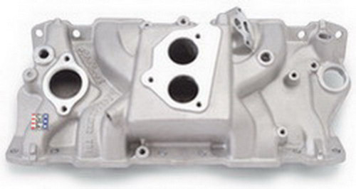 Edelbrock 3704 Intake Manifold, Performer TBI, Throttle Body Flange, Throttle Body Injection, Aluminum, Natural, Small Block Chevy, Each