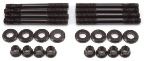 Edelbrock 6009 Rocker Arm Stud, 3/8-16 in Base Thread, 3/8-24 in Top Thread, 2.348 in Effective Stud Length, Steel, Black Oxide, Ford FE-Series, Kit