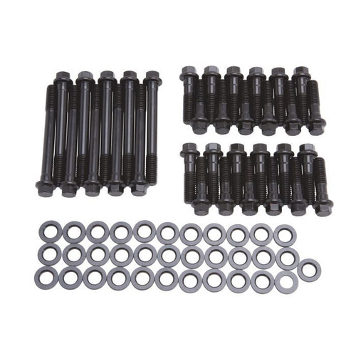 Edelbrock 85912 Cylinder Head Bolt Kit, E-Series, Hex Head, Chromoly, Black Oxide, Edelbrock Heads, Mopar B / RB-Series, Kit