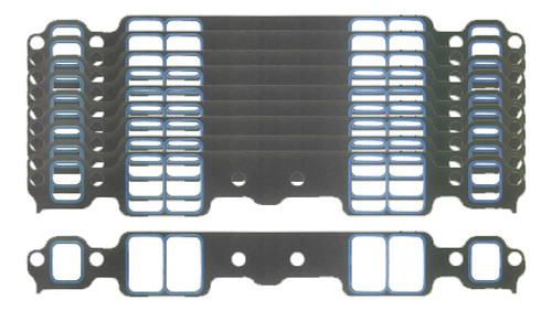 Fel-Pro FEL1205B Intake Manifold Gasket, Printoseal, 0.060 in Thick, 1.280 x 2.090 in Rectangular Port, Composite, Small Block Chevy, Set of 10