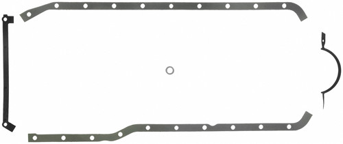 Fel-Pro 1819 Oil Pan Gasket, 0.078 in Thick, Multi-Piece, Rubber Coated Fiber, Chevy L6, Kit