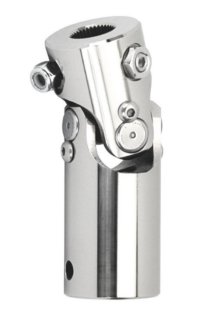 Flaming River FR1506M Steering Universal Joint, Single Joint, 5/8 in 36 Spline to 3/4 in Smooth, Steel, Nickel Plated, Universal, Each