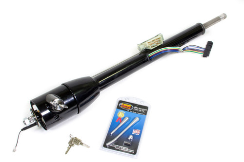 Flaming River FR30005BK Steering Column, Tilt, 2 in Tube, 33 in Length, Hazard / Key / Turn Signal, Stainless, Black Powder Coat, Chevy Corvette 1968-82, Each