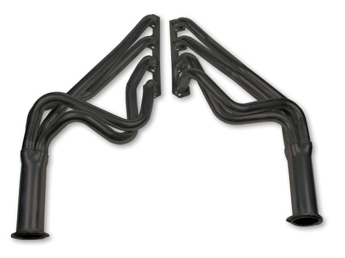 Flowtech 12102FLT Headers, Full Length, 1-1/2 in Primary, 3 in Collector, Steel, Black Paint, Small Block Ford, Ford / Mercury 1964-70, Pair