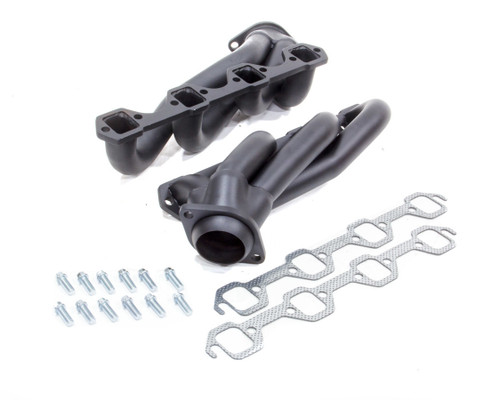 Flowtech 12103FLT Headers, Shorty, 1-5/8 in Primary, 2-1/2 in Collector, Steel, Black Paint, Small Block Ford, Ford Mustang 1964-73, Pair