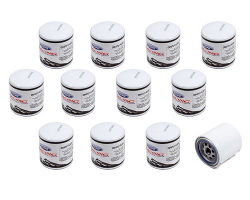 Ford M-6731-FL820 Oil Filter, High Performance, Canister, Screw-On, 22 mm x 1.50 Thread, Steel, White, Ford, Set of 12