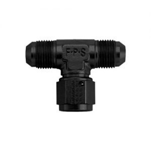 Fragola 498206-BL Fitting, Adapter Tee, 12 AN Male x 12 AN Male x 12 AN Female Swivel, Aluminum, Black Anodized, Each