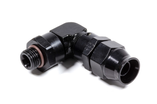 Fragola 689707-BL Fitting, Hose End, Real Street, PTFE Hose, 90 Degree, 8 AN Hose to 6 AN Male O-Ring, Aluminum, Black Anodized, Each