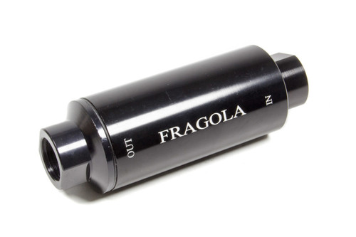 Fragola 960002-BL Fuel Filter, In-Line, 10 Micron, Paper Element, 10 AN Female Inlet, 10 AN Female Outlet, Aluminum, Black Anodized, Each