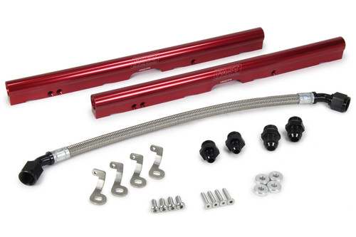 Fast Electronics 146028-KIT Fuel Rail, LSXRT, 8 AN Female O-Ring Inlets, 8 AN Female O-Ring Outlets, Aluminum, Red Anodized, Brackets / Fittings Included, F.A.S.T LSXRT Truck Intakes, Kit