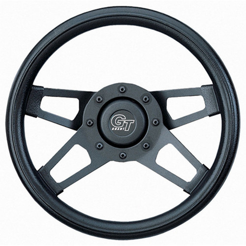 Grant 414 Steering Wheel, Challenger, 13-1/2 in Diameter, 3 in Dish, 4-Spoke, Black Foam Grip, Steel, Black Paint, Each