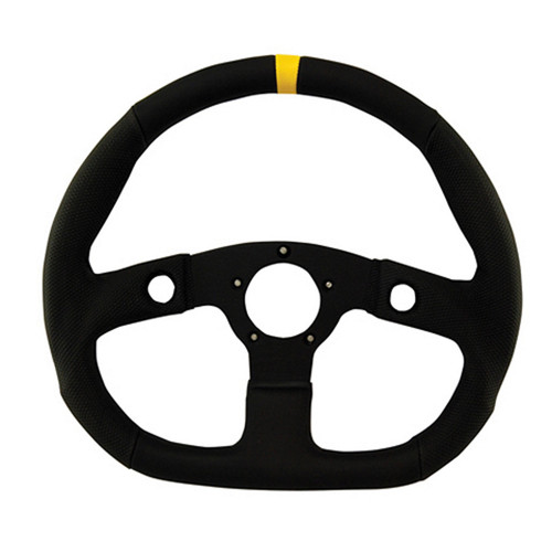 Grant 630 Steering Wheel, Performance GT, 13 in Diameter, Flat, 3-Spoke, Black Vinyl Grip, Aluminum, Black Anodized, Each