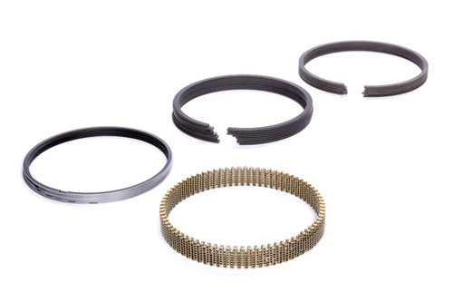 Hastings SN9065 Piston Rings, Premium Ductile and Steel Series, 4.000 in Bore, Drop In, 1.2 x 1.5 x 3.0 mm Thick, Standard Tension, Stainless Steel, Gas Nitride, 8-Cylinder, Kit