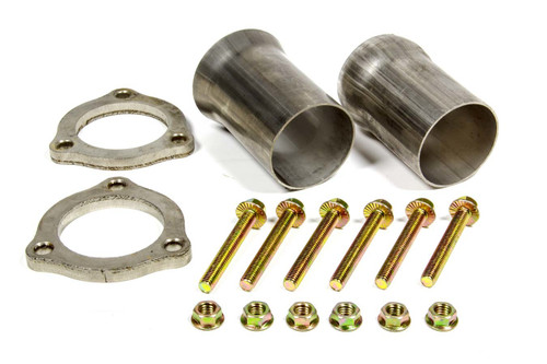 Hedman 21155 Collector Reducer, 2-1/2 in Inlet to 2-1/2 in OD Outlet, 3-Bolt Ball and Socket Flange, Hardware Included, Stainless, Pair
