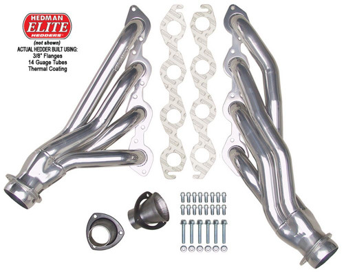 Hedman 68618 Headers, Elite Ultra-Duty, 1-3/4 in Primary, 3 in Collector, Steel, Metallic Ceramic, Big Block Chevy, GM A-Body / B-Body / F-Body / X-Body 1965-81, Pair