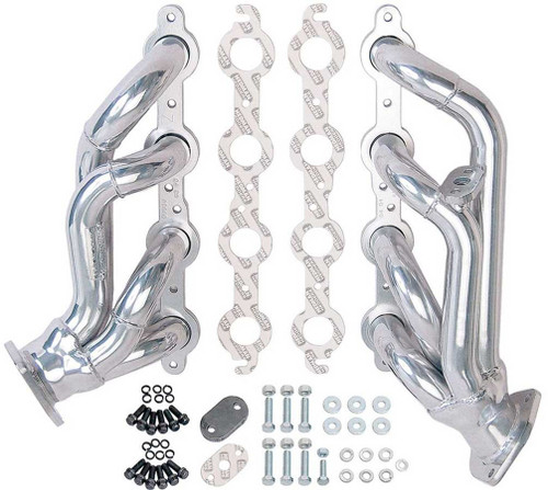 Hedman 69696 Headers, Street, 1-5/8 in Primary, Stock Collector Flange, Steel, Metallic Ceramic, GM LS-Series, GM Fullsize SUV / Truck 1999-2007, Pair