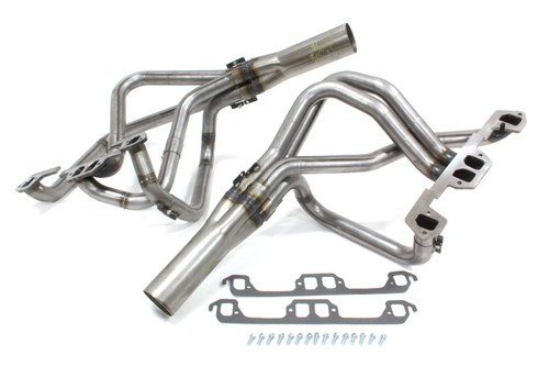 Hedman 75140 Headers, Husler Race, 1-7/8 in Primary, 3-1/2 in Collector, Steel, Natural, Small Block Mopar, A-Body 1967-76, Pair
