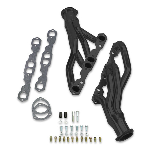 Hooker 2466HKR Headers, Competition, 1-5/8 in Primary, 3 in Collector, Steel, Black Paint, Small Block Chevy, GM A-Body / B-Body / F-Body / X-Body 1964-94, Pair