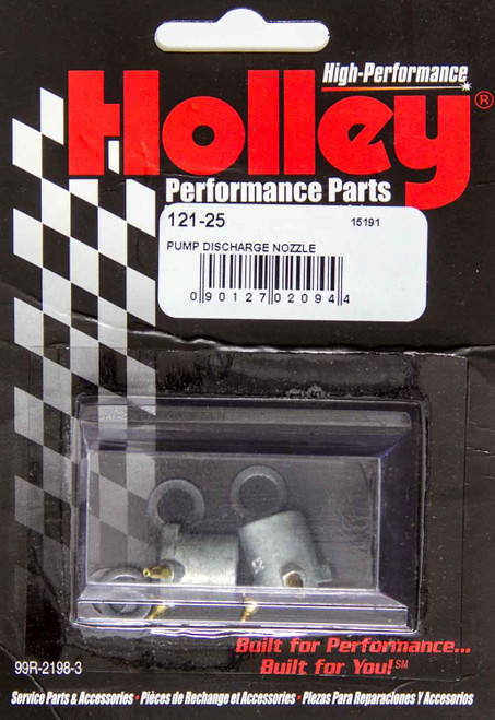 Holley 121-25 Accelerator Pump Discharge Nozzle, 0.025 in ID, Tube Type, Aluminum, Natural, Holley Carburetors, Pair