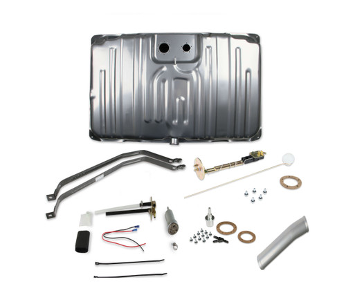 Holley 19-407 Fuel Tank, Sniper EFI, 20 gal, 400 lph Pump, 1/4 in NPT Outlet, 1/4 in NPT Return, Sending Unit, Steel, Silver Powder Coat, GM A-Body 1070-72, Kit