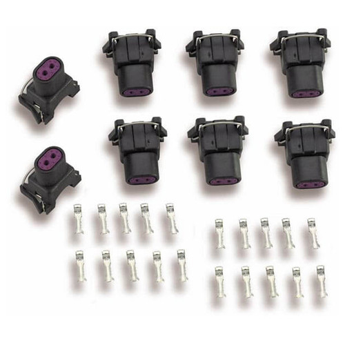 Holley 534-112 Fuel Injector Connectors, EV1 / Minimeter Style, Set of 8