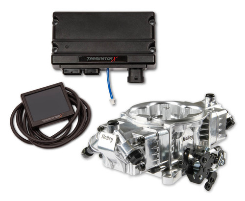 Holley 550-1004 Fuel Injection, Terminator X Stealth, Throttle Body, Square Bore, Aluminum, Silver, Kit