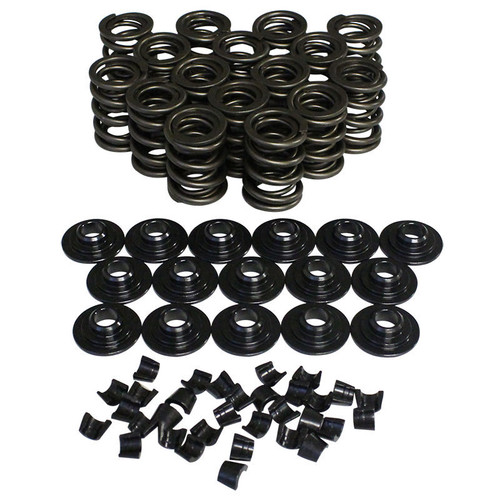 Howards Racing Components 98438-K12 Valve Spring Kit, Dual Spring, 425 lb/in Rate, 0.950 in Coil Bind, 1.465 in OD, Locks / Chromoly Retainers, Kit