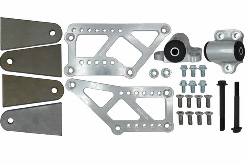 Ict Billet 551028-GZ01 Motor Mount, Bolt-On, Adapter Plates Included, Aluminum, Natural Anodized, Ford Godzilla, Kit