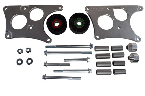 ICT Billet 551566-3 Alternator Bracket, Driver Side, High Mount, Head Mount, Aluminum, Natural, GM LS-Series, Kit