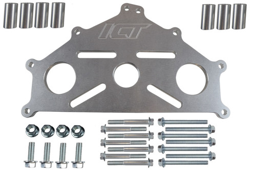 Ict Billet 551897 Stand Adapter Plate, Engine Saver, 1/2 in Thick, Aluminum, Natural, Small Block Chevy / Big Block Chevy / LS / LT Engines, Kit