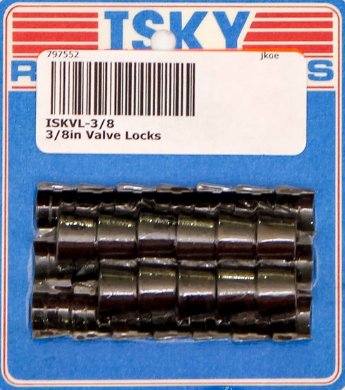 Isky Cams VL38 Valve Lock, 7 Degree, 3/8 in Valve Stem, Standard Height, Chromoly, Black Oxide, Set of 32