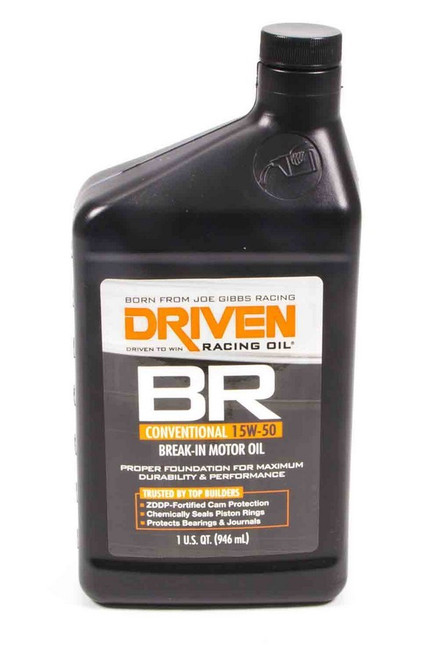 Driven Racing Oil 106 Motor Oil, BR Break-In, High Zinc, 15W50, Conventional, 1 qt Bottle, Each