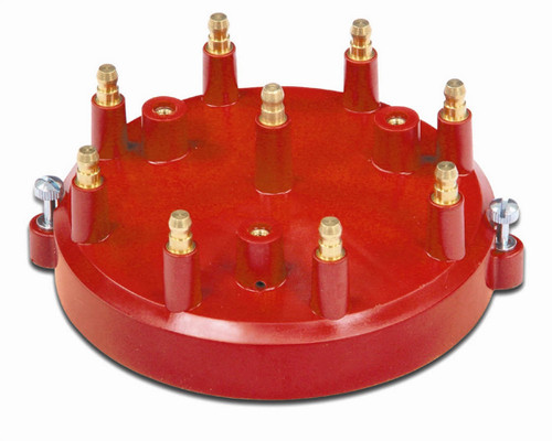 Mallory 29745 Distributor Cap, HEI Style Terminals, Screw Down, Red, Mallory Billet Comp 81-84 / Comp 9000 85-99 / Super-Mag 2-6 / 10 / SprintMag II / Crank Trigger, V8, Each