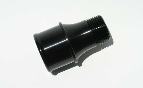 Meziere WP1175S Fitting, Water Pump, Straight, 1 in NPT Male to 1-3/4 in Hose Barb, Aluminum, Black Anodized, Meziere 100 Series Water Pumps, Each