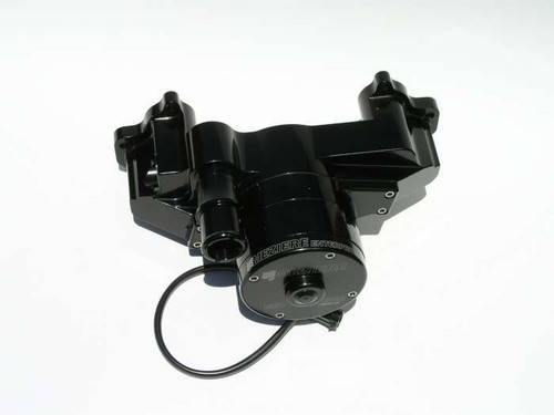 Meziere WP119S Water Pump, Electric, 100 Series, 1-1/4 in Hose Barb Inlet, Gaskets / Hardware / Wiring, Aluminum, Black Anodized, GM LS-Series, Kit