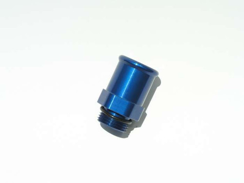 Meziere WP12125B Fitting, Water Pump, Straight, 12 AN Male O-Ring to 1-1/4 in Hose Barb, Aluminum, Blue Anodized, Meziere Water Pumps, Each