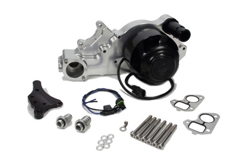 Meziere WP330N Water Pump, Electric, Street Style, 1-1/4 in Hose Barb Outlet, Gaskets / Hardware / Wiring Included, Aluminum, Natural, LS3, GM LS-Series, Chevy Corvette 2010-13, Kit