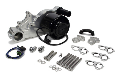 Meziere WP332N Water Pump, Electric, Street Style, 1-1/4 in Hose Barb Outlet, Gaskets / Hardware / Wiring Included, Aluminum, Natural, Supercharged, GM LS-Series, COPO, Chevy Camaro 2013-19, Kit